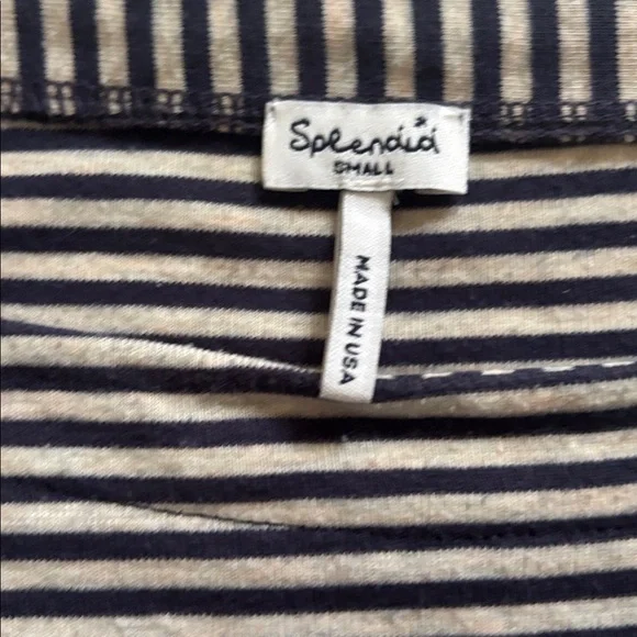 Splendid Boatneck and Drop Shoulder Navy Long Sleeve Top - Picture 2 of 3